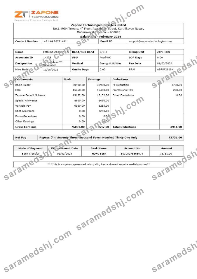 Zapone Technologies payslip template in Word and PDF formats.pdf, 1